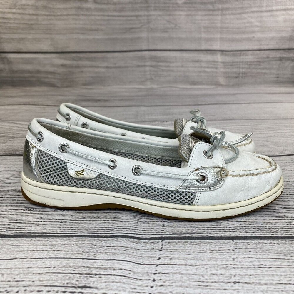 Sperry Top Sider Angelfish Women Size 8.5 Boat / Deck Shoes Casual Flats - White
